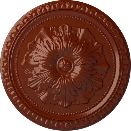 Ekena Millwork Richmond Ceiling Medallion (Fits Canopies up to 2 5/8"), Hand-Painted Firebrick, 18"OD x 1 3/8"P CM18RIFIF